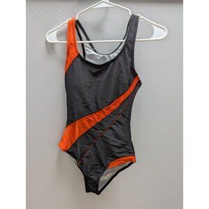 Mecfiino Black/Orange Striped Swimsuit